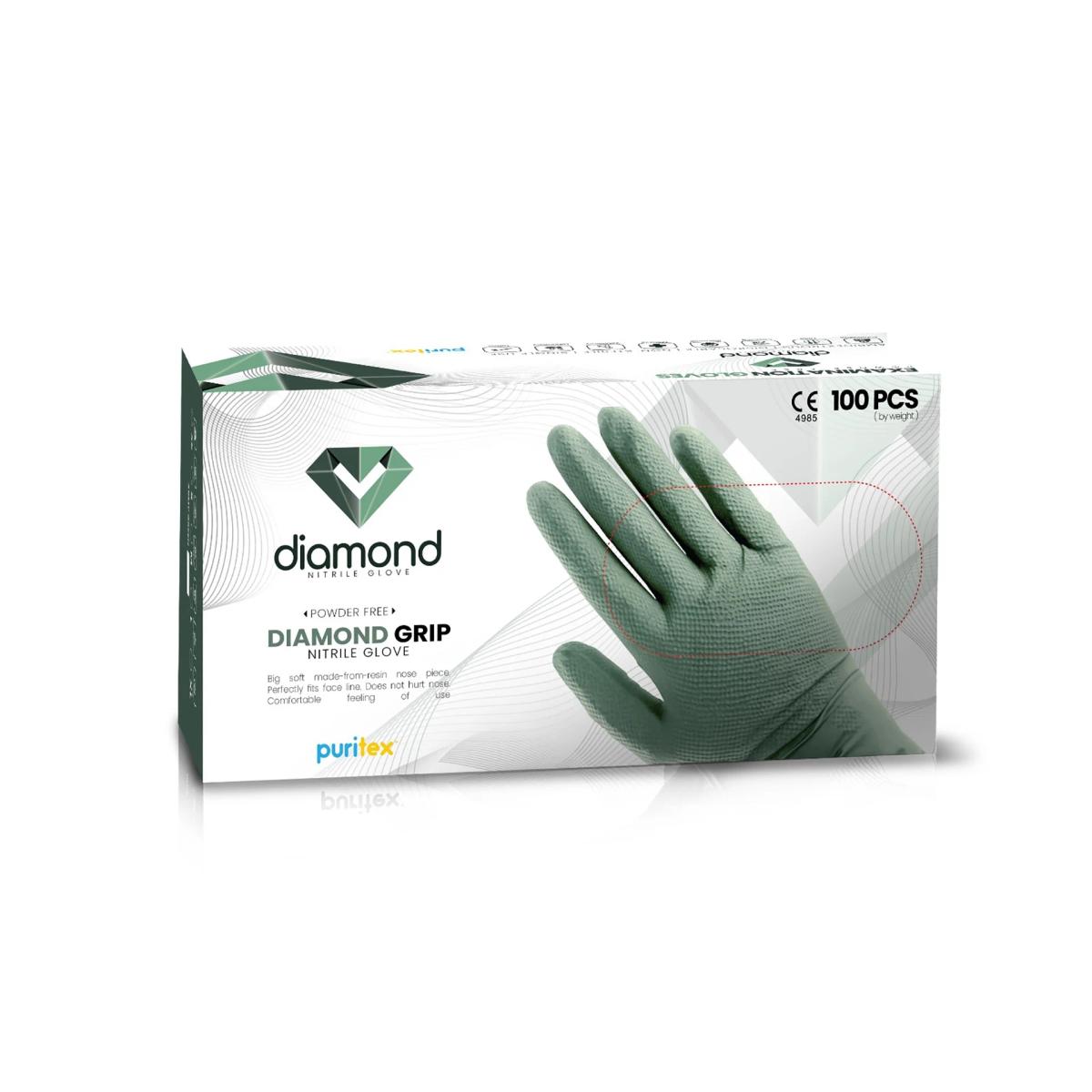 Nitrile Powder Free Diamond Grip Glove – Green