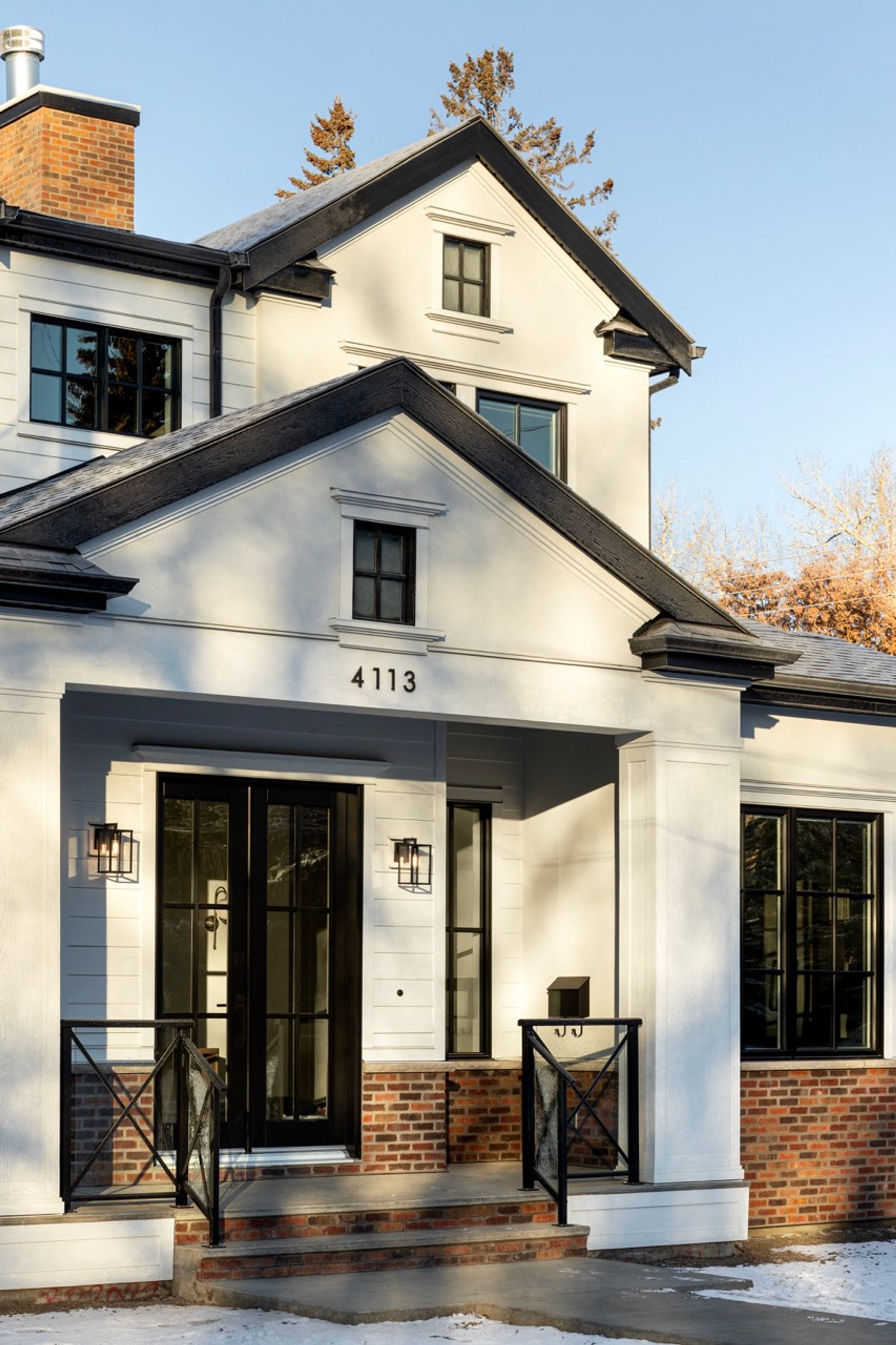 Front porch and entry in the Riverdale home