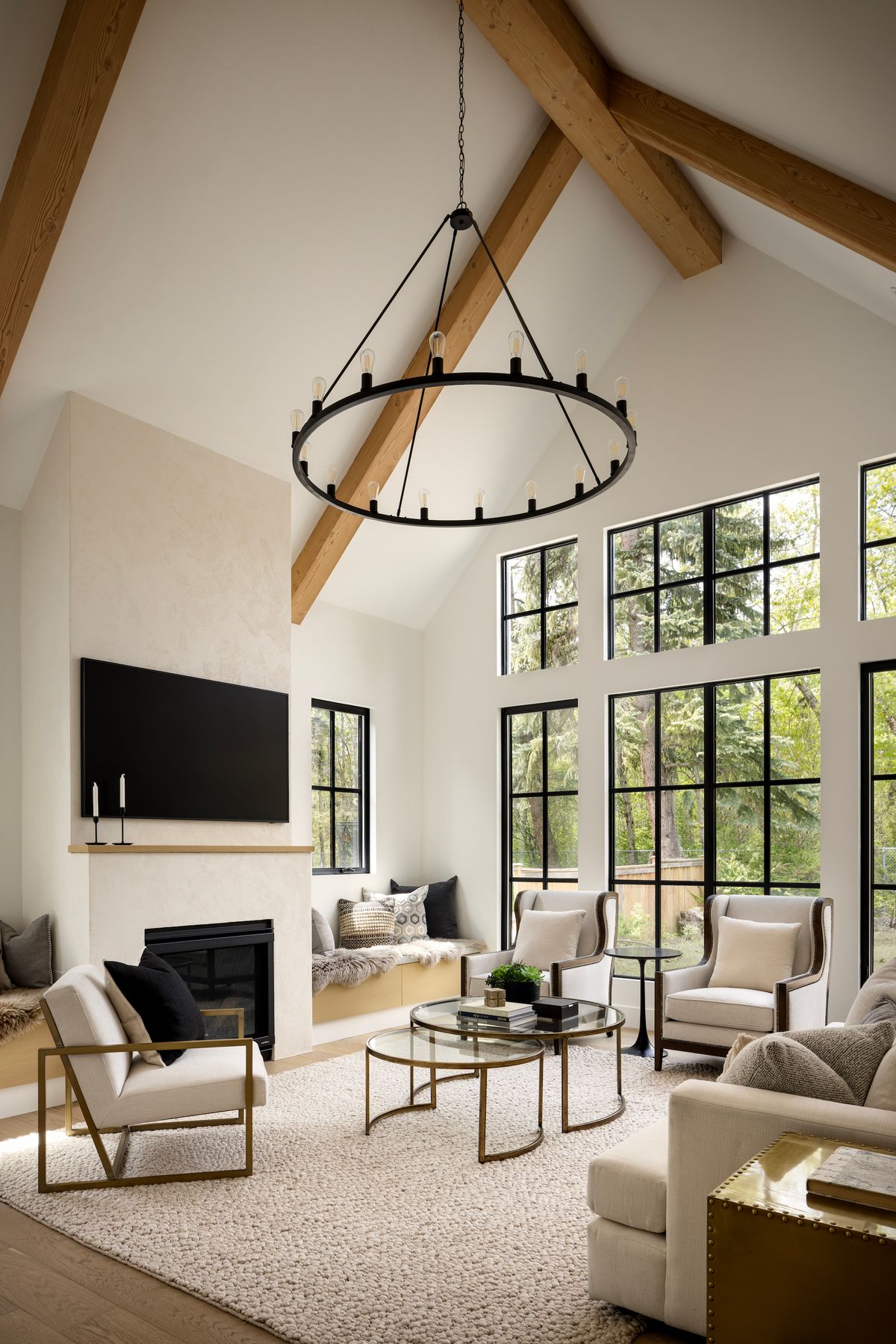 Great room in the Lakeview Village home