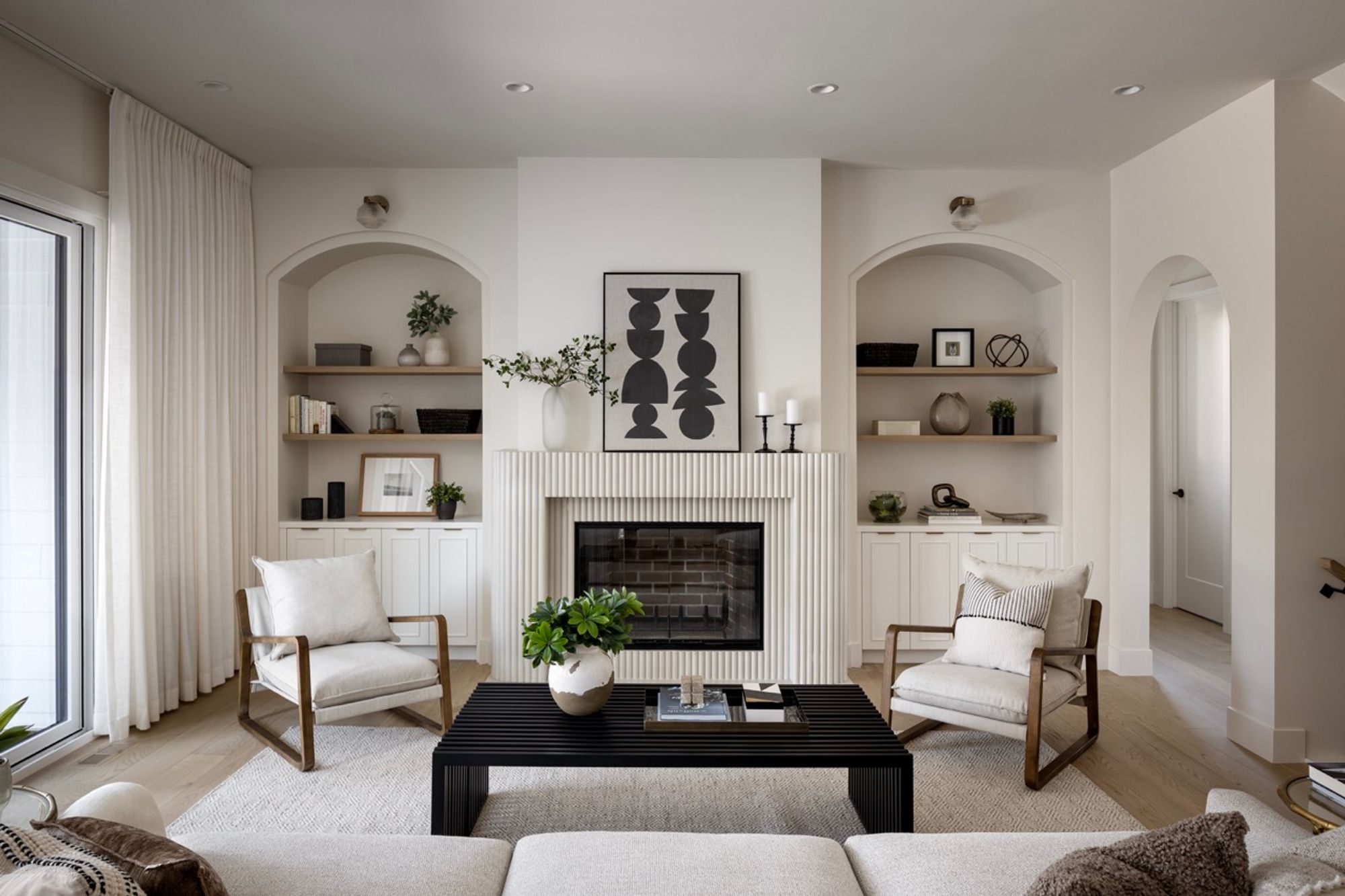 Living room in the Riverdale home