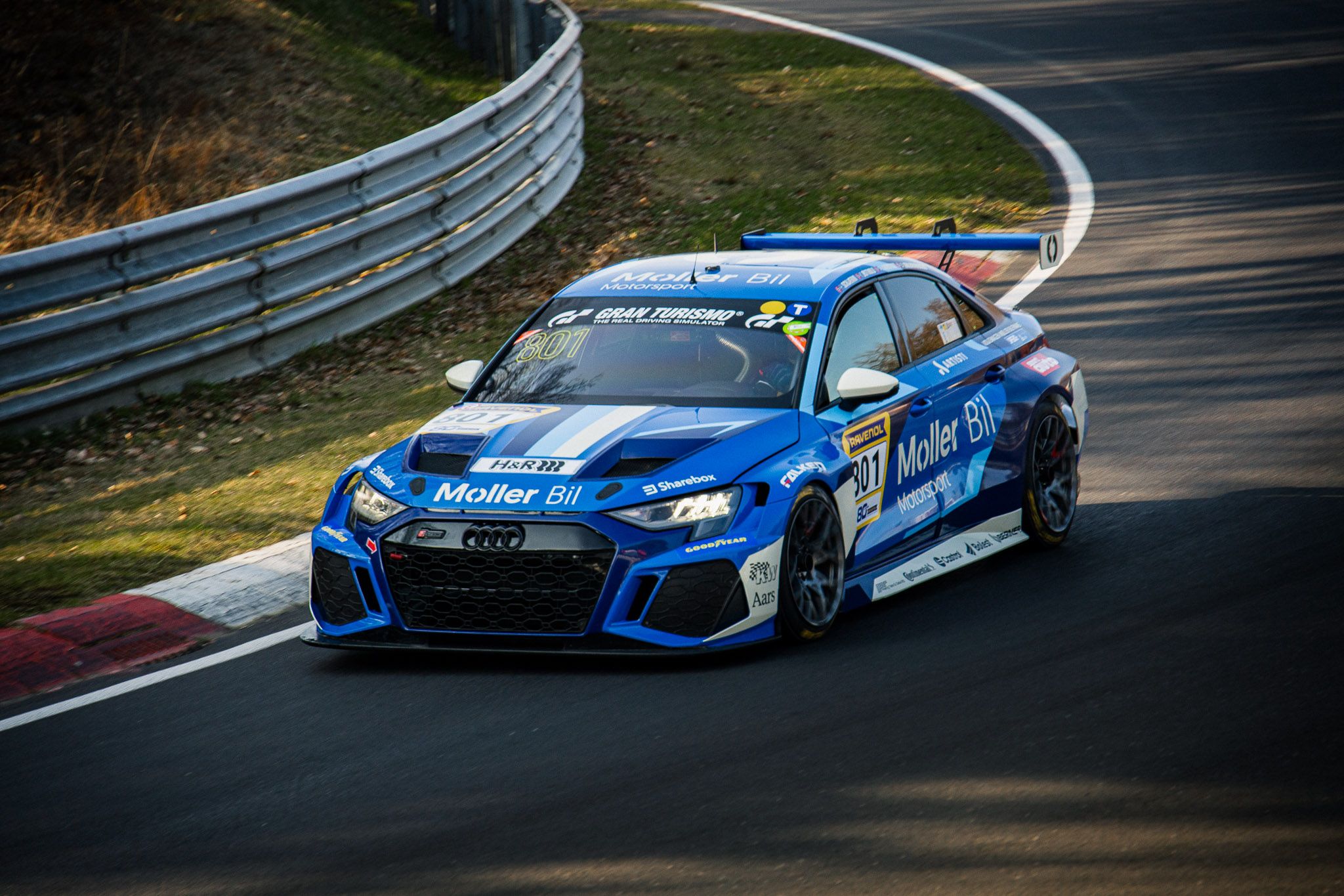 teamets nye Audi under aksjonen i debutløpet i mars.