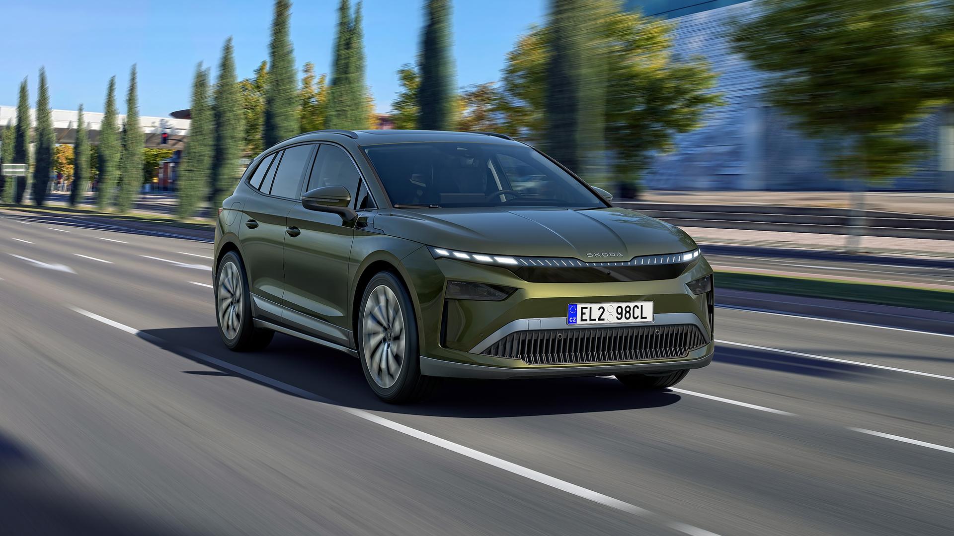 Blå Skoda Enyaq