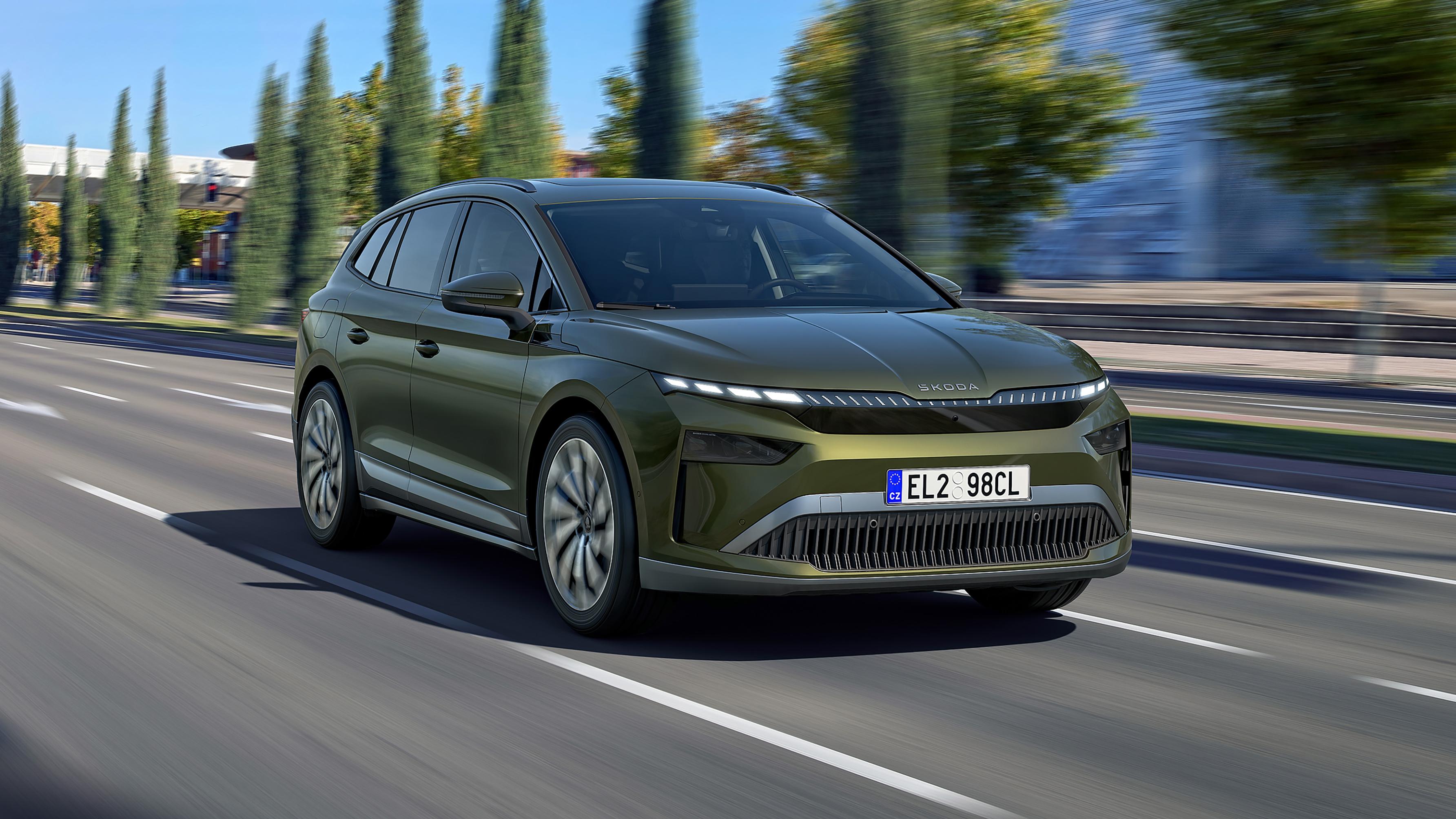 Blå Skoda Enyaq