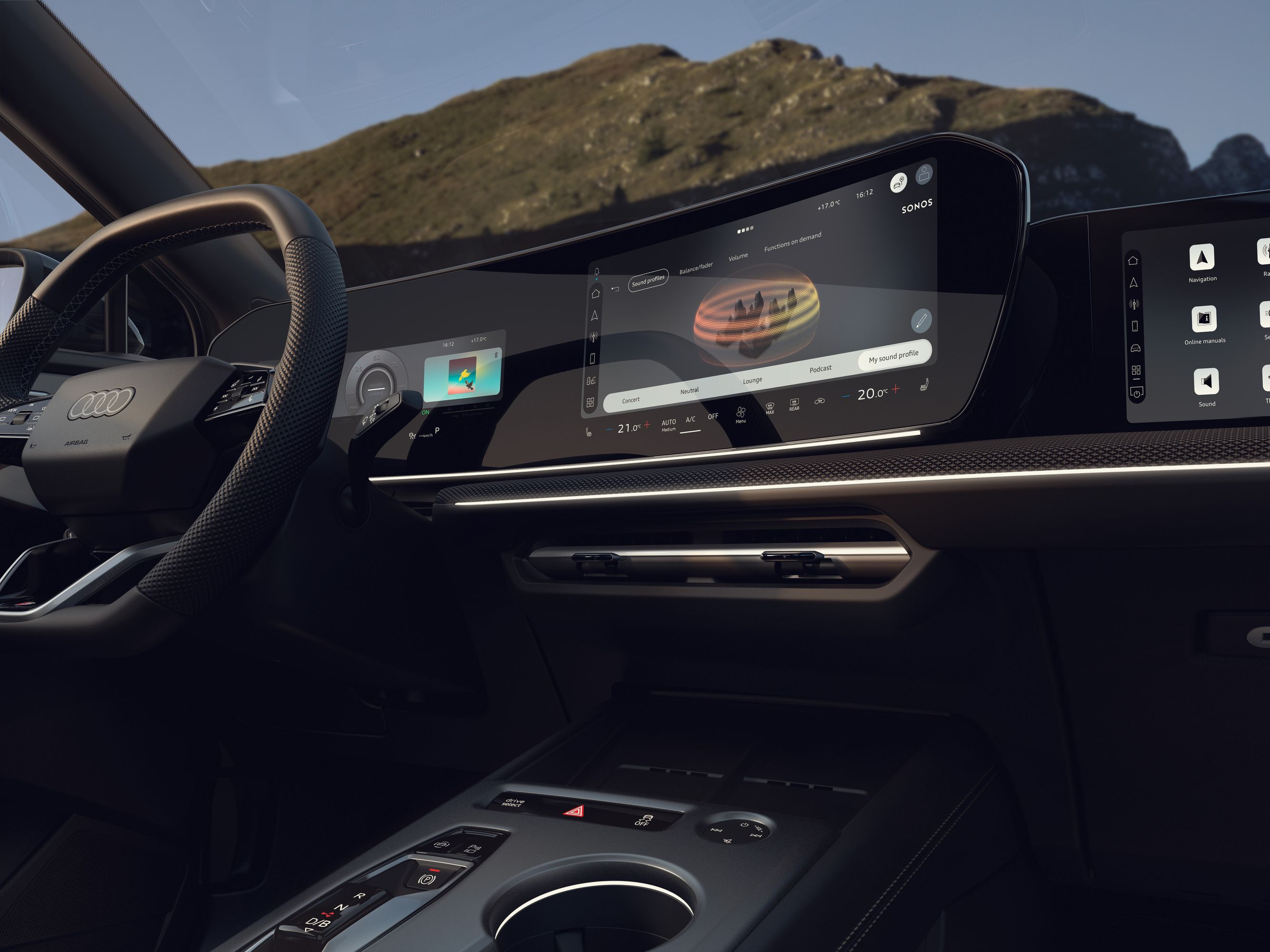 Opptil tre skjermer er mulig å få i nye Q4 Sportback e-tron.