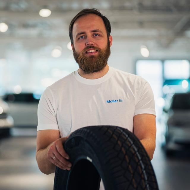 Nærbilde av piggfrie vinterdekk