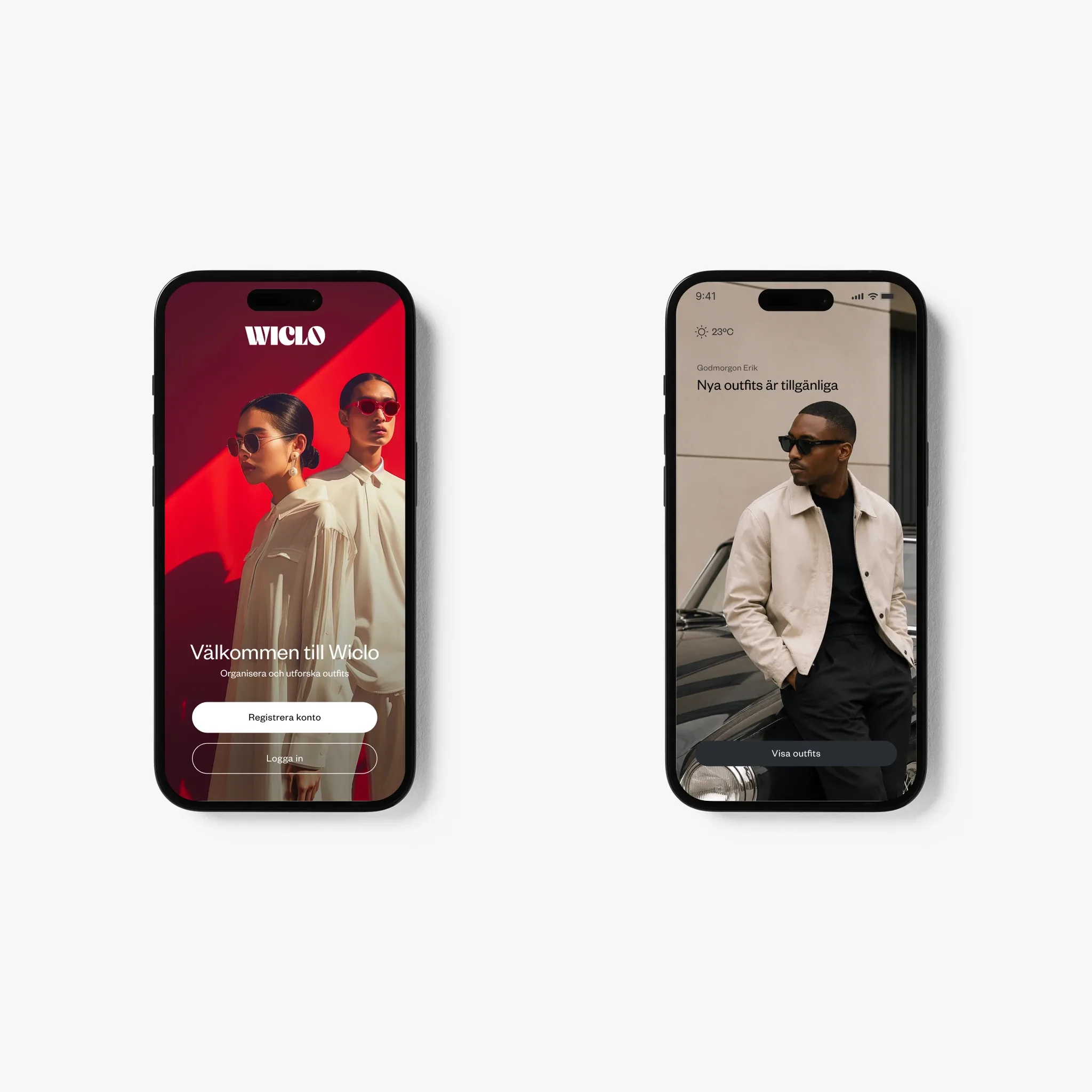 Smartphones som visar användargränssnitt