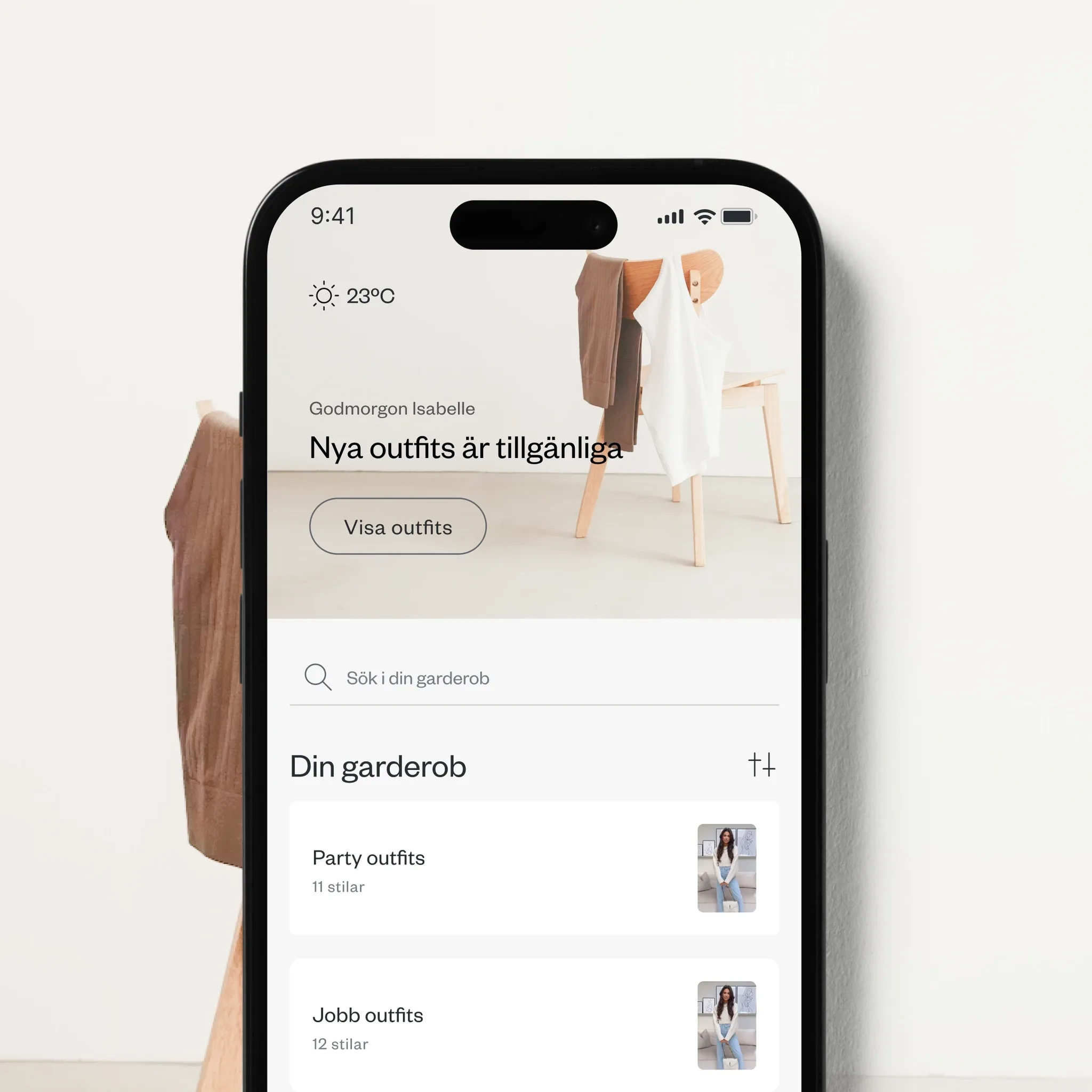 UI-element för modeapp