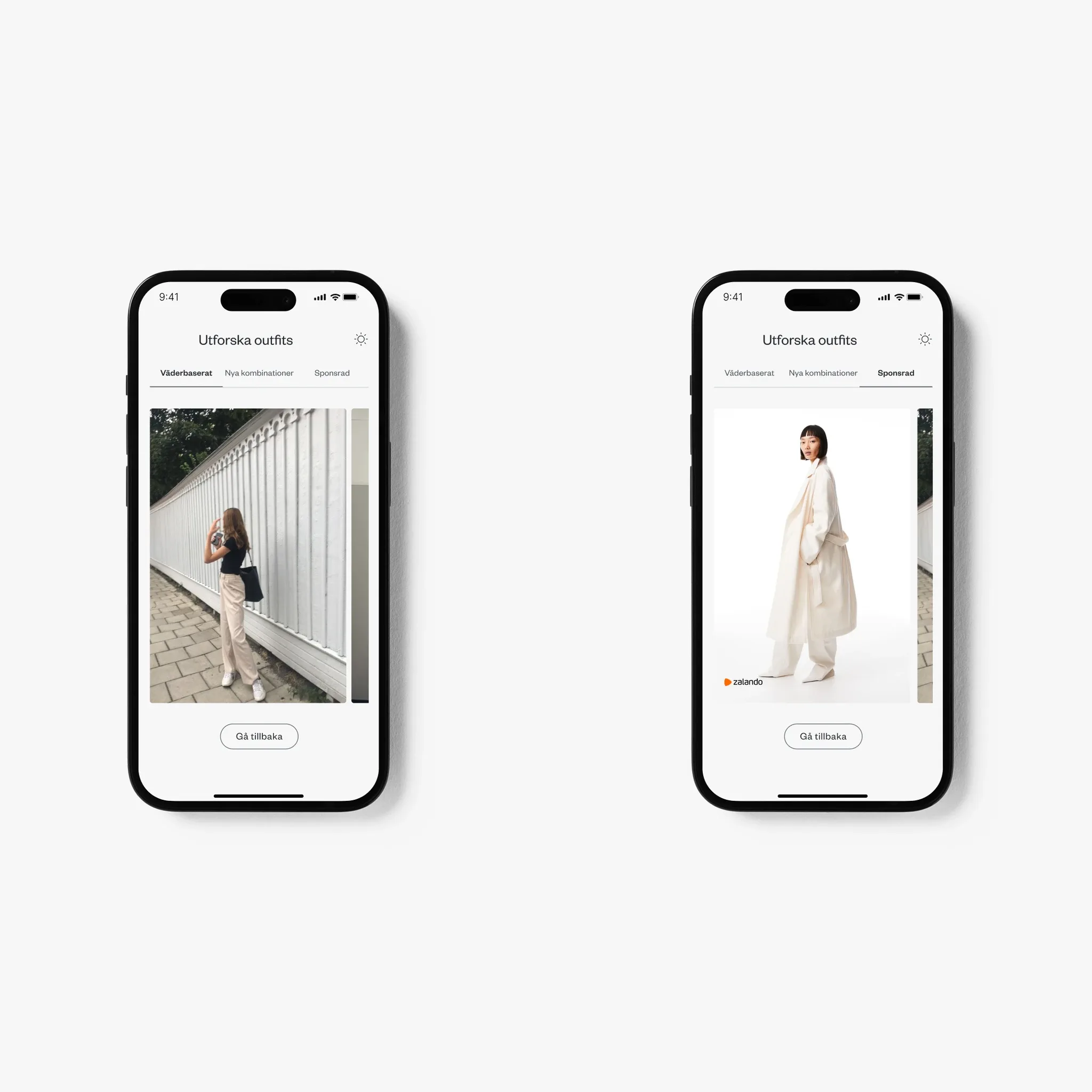 UI-element för modeapp