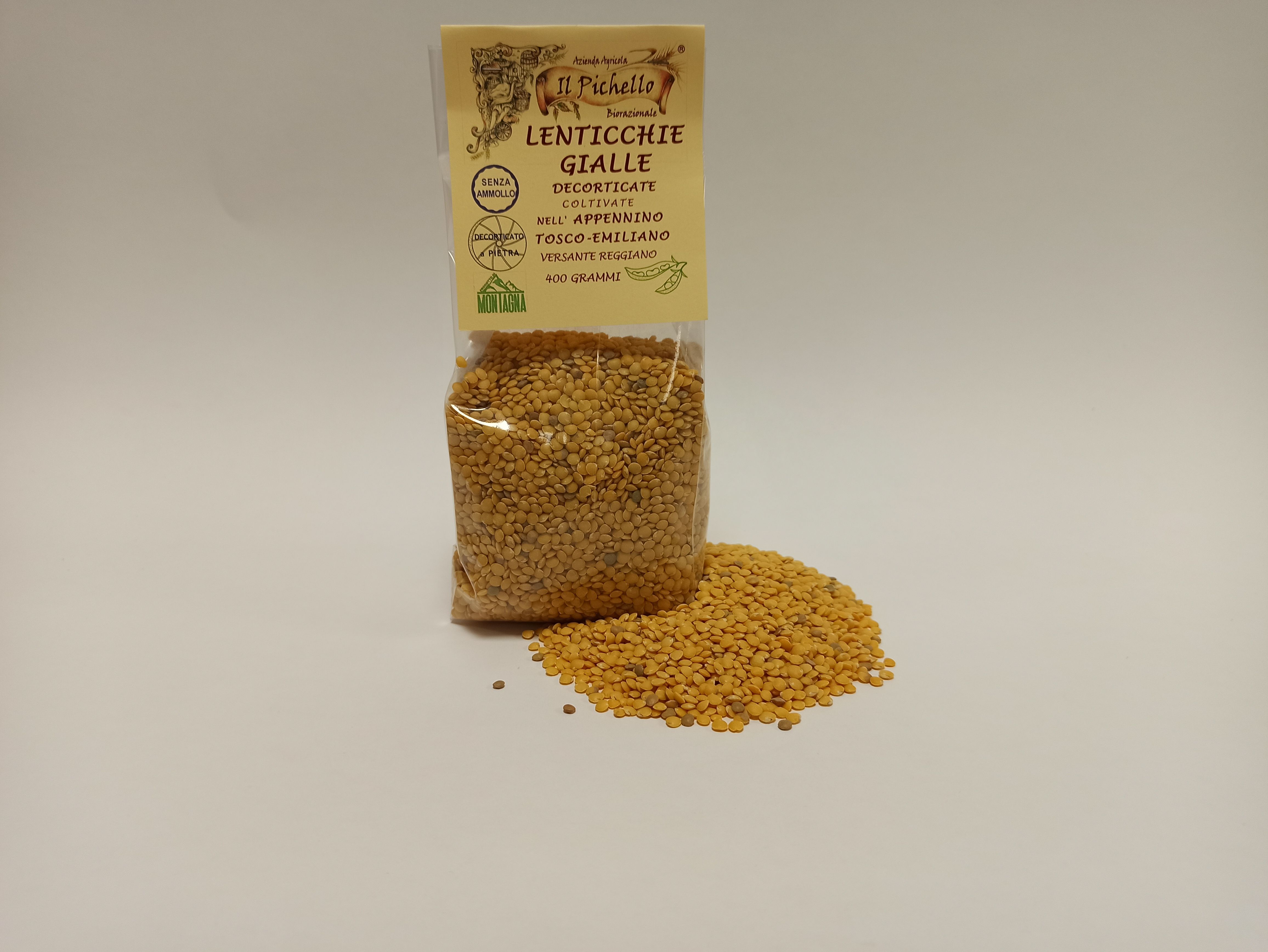 Lenticchie Gialle Decorticate biorazionale dell'Azienda Agricola Il Pichello - Legumi E
farina Di Legumi dall'Appennino Reggiano