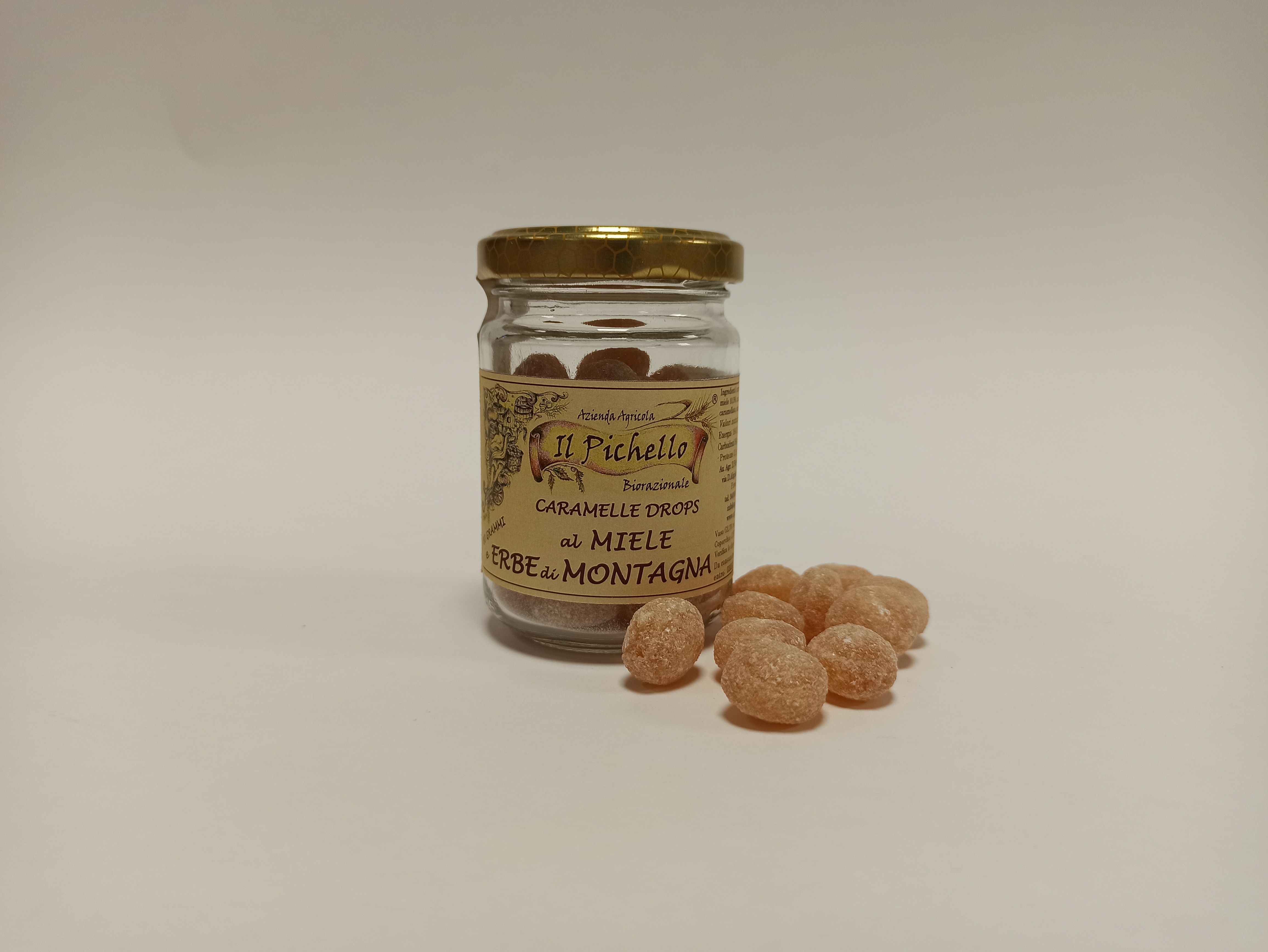 Caramelle Miele Ed 
erbe Di Montagna biorazionale dell'Azienda Agricola Il Pichello - Prodotti 
dell'alveare dall'Appennino Reggiano
