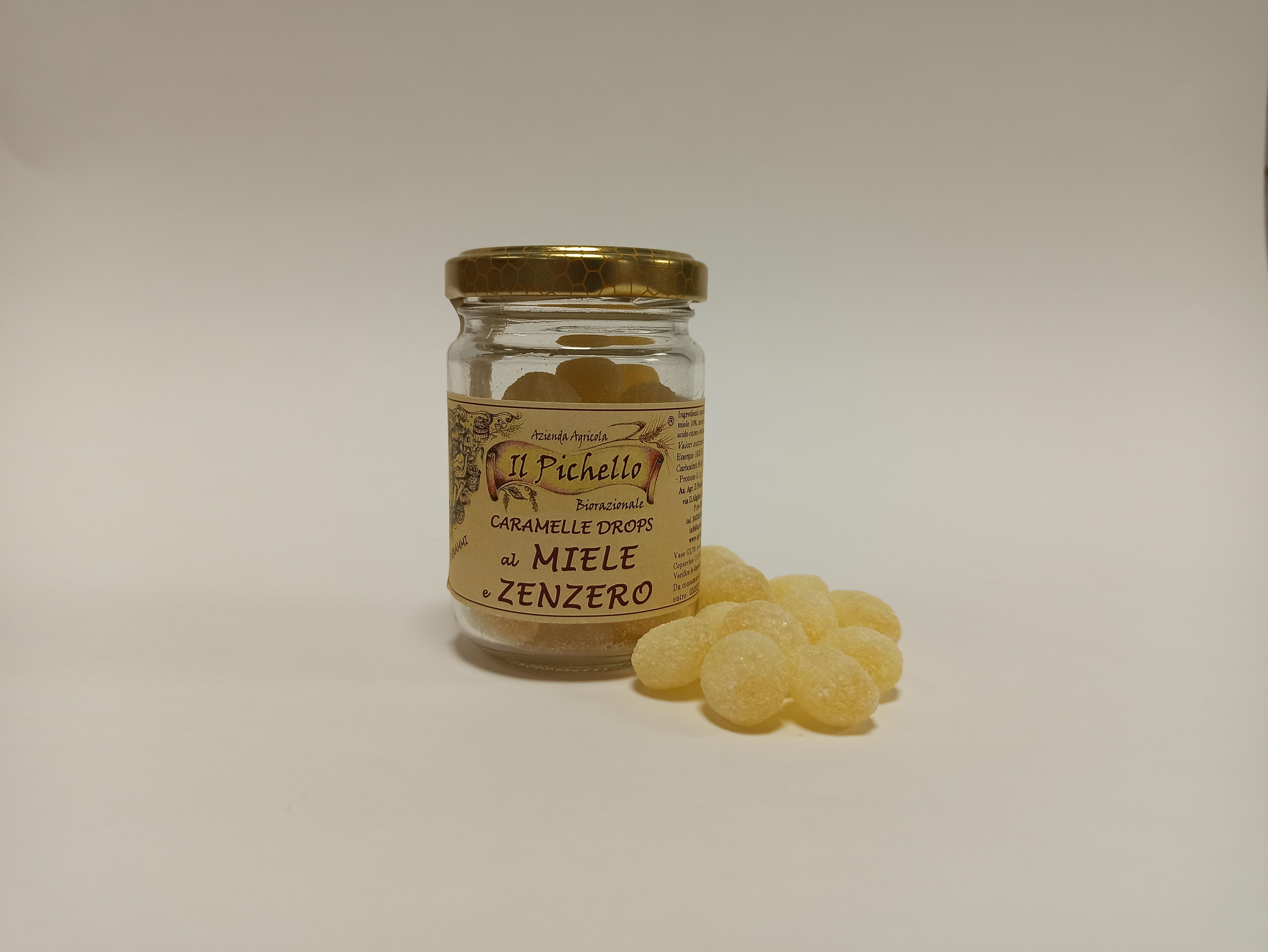 Caramelle Miele E Zenzero biorazionale dell'Azienda Agricola Il Pichello - Prodotti 
dell'alveare dall'Appennino Reggiano