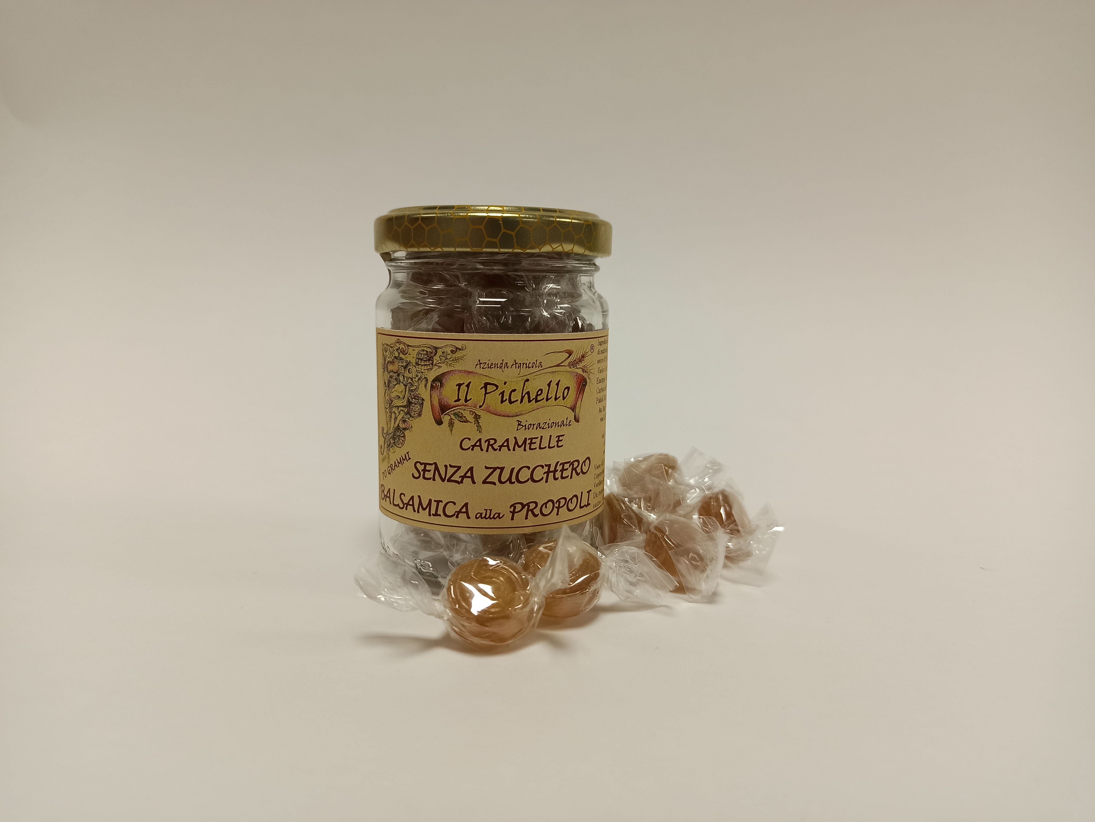 Caramelle Senza Zucchero
balsamica Alla Propoli biorazionale dell'Azienda Agricola Il Pichello - Prodotti 
dell'alveare dall'Appennino Reggiano