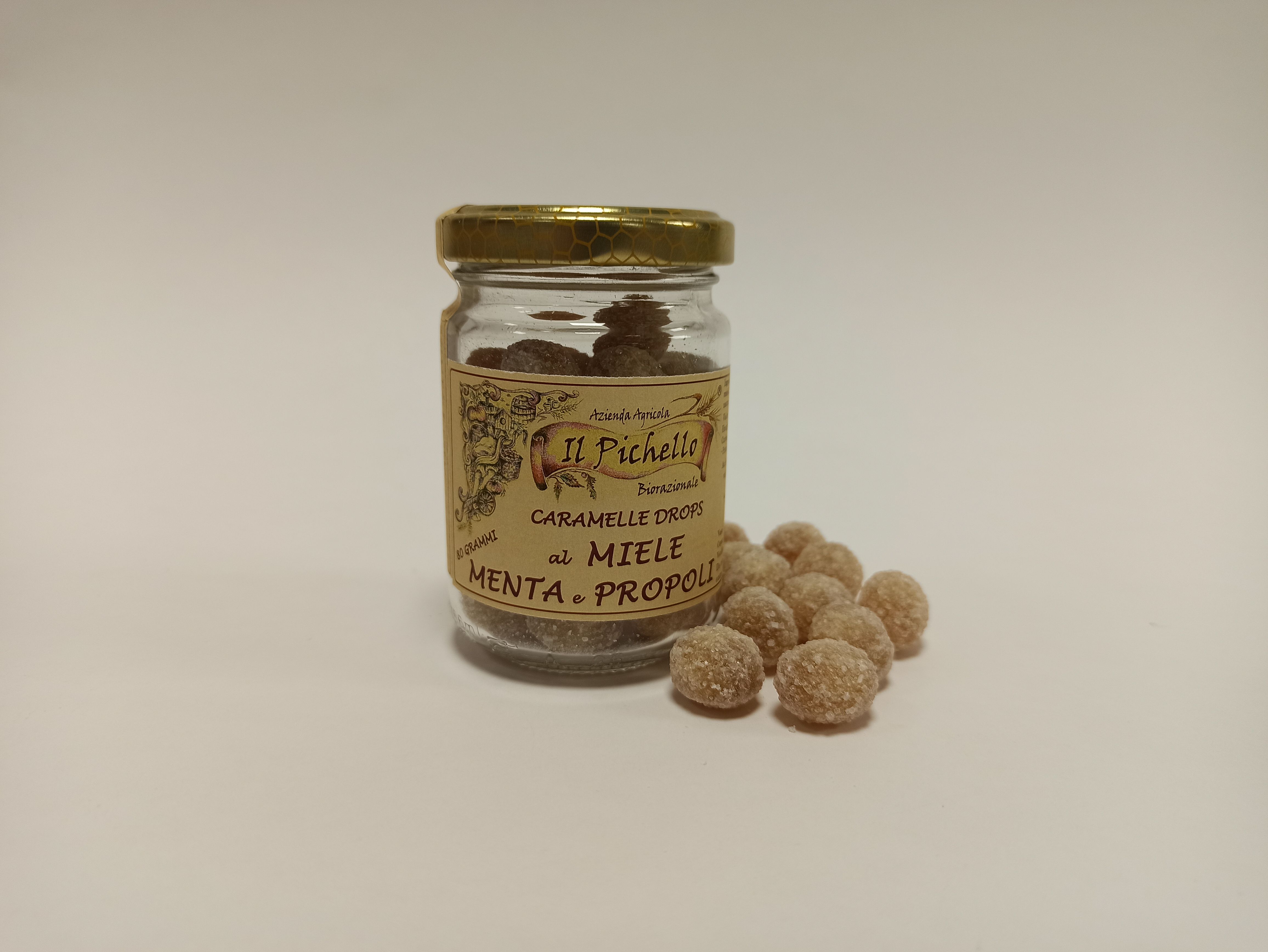 Caramelle Miele Menta E 
propoli biorazionale dell'Azienda Agricola Il Pichello - Prodotti 
dell'alveare dall'Appennino Reggiano