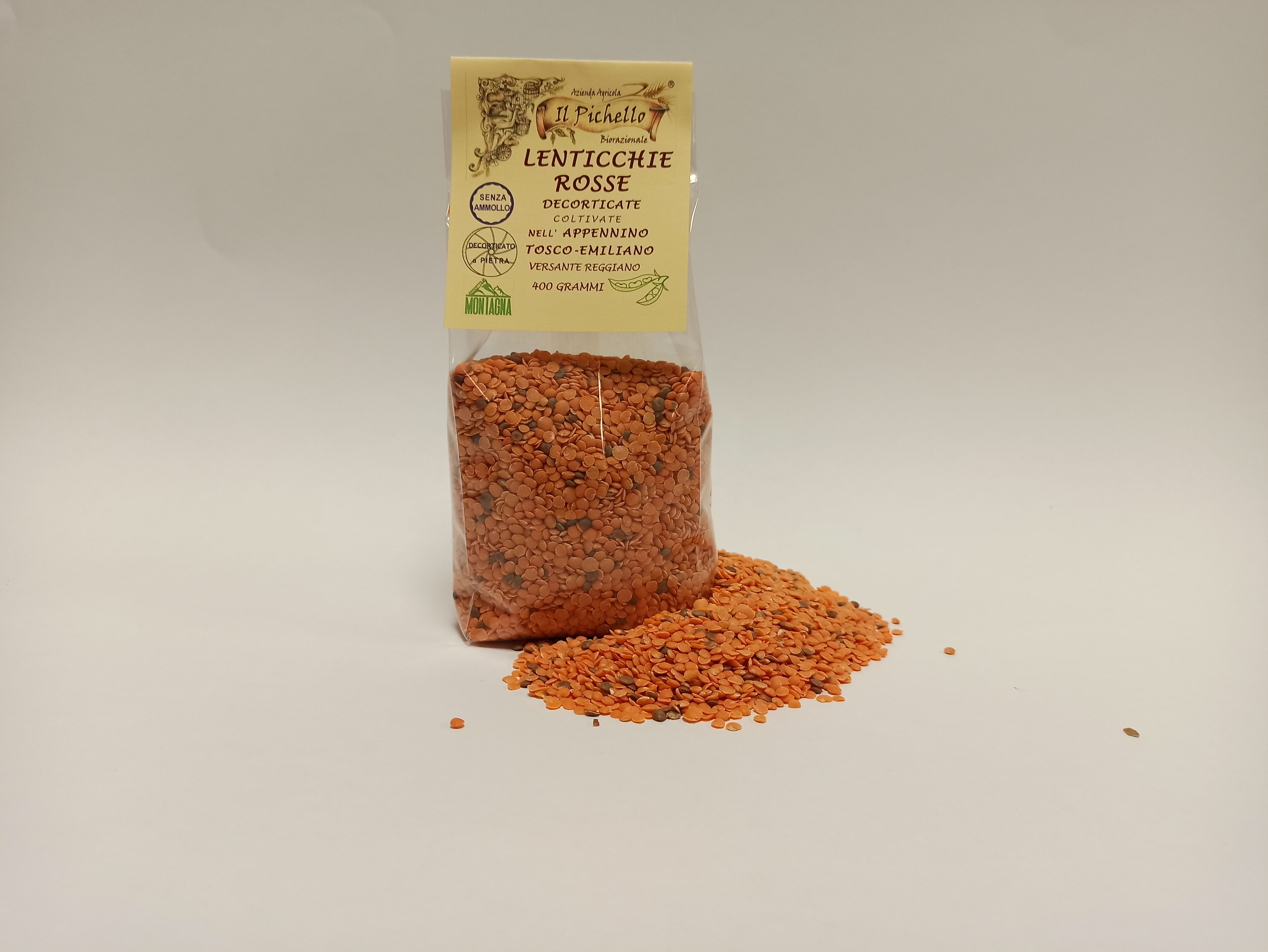 Lenticchie Rosse Decorticate biorazionale dell'Azienda Agricola Il Pichello - Legumi E
farina Di Legumi dall'Appennino Reggiano