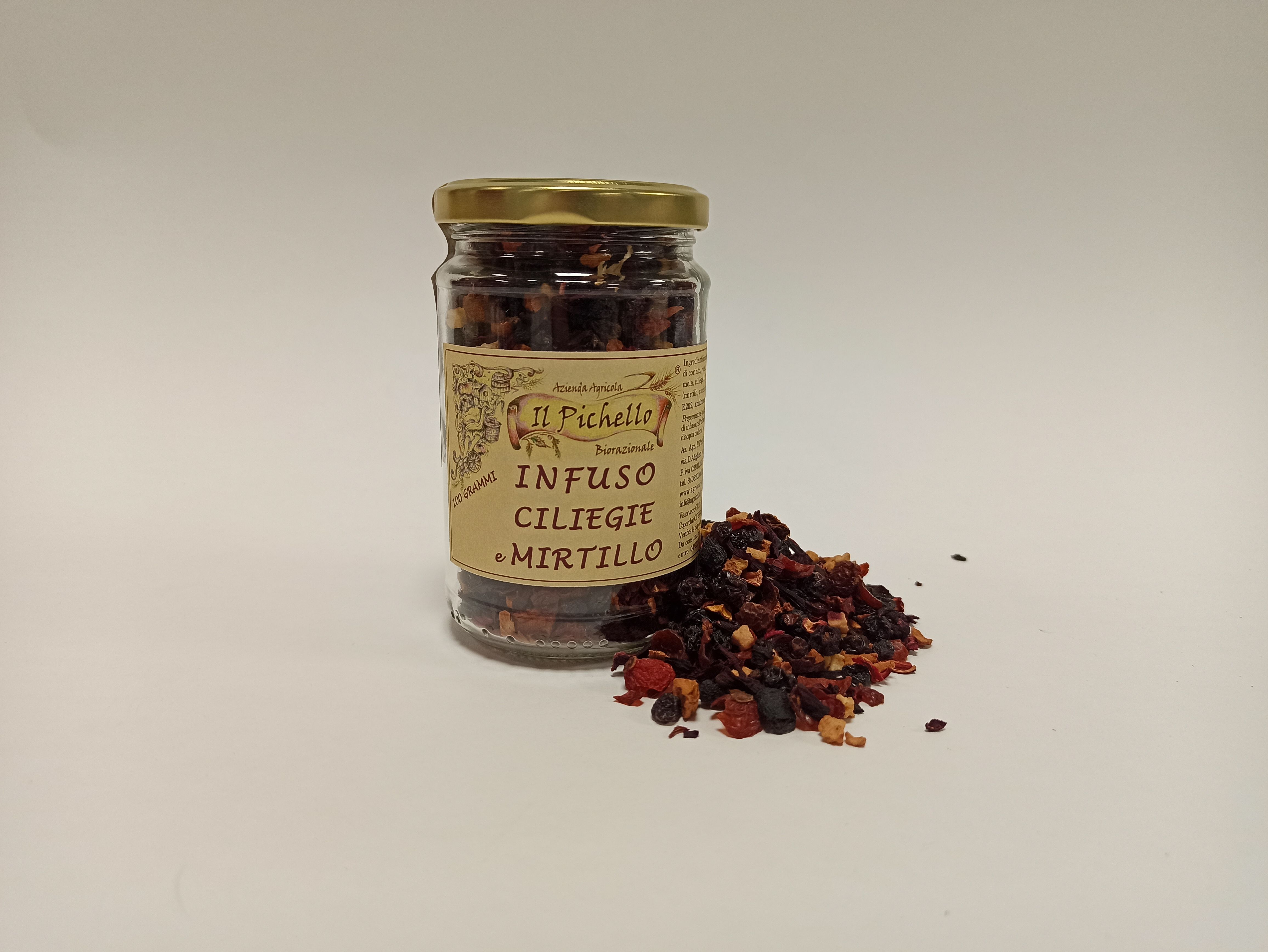 Infuso Ciliegie E Mirtillo biorazionale dell'Azienda Agricola Il Pichello - Tisane E 
infusi dall'Appennino Reggiano