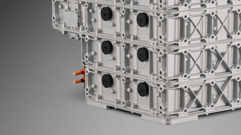 Detail of Scania battery pack.