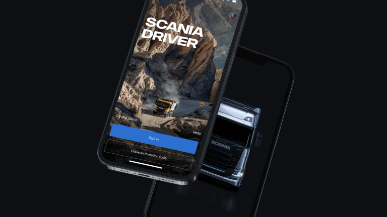 Scania Driver app screens.
