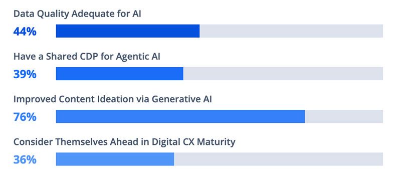 Only 44% Say their Data Quality is Adequate for AI. Just 39% Have a Shared CDP 