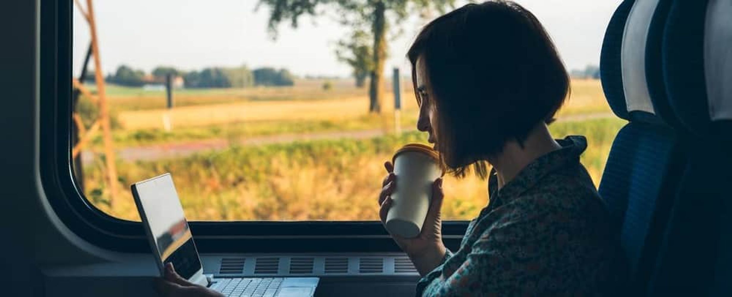 Télétravail dans un train