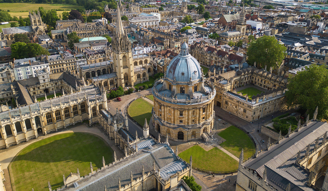 Aerial view of Oxford University during IMC campus visit