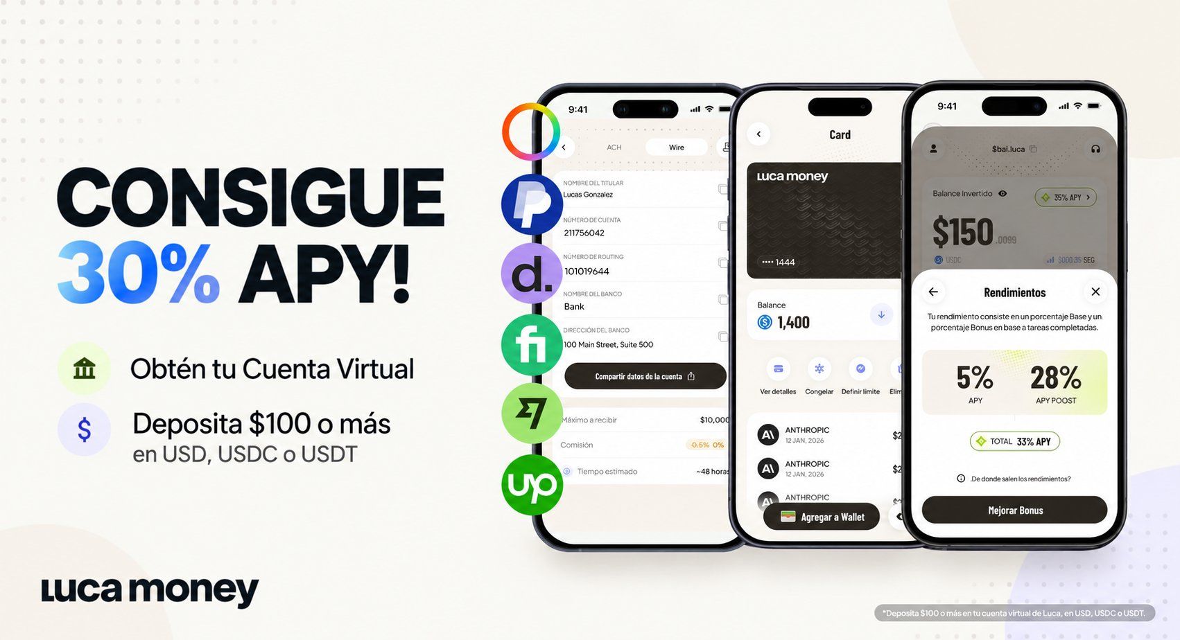 Deposita $100 o más y consigue un boost de +30% APY por 30 días