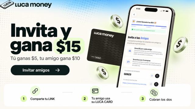 Programa de referidos de Luca Card: gana $5 por cada amigo que invites