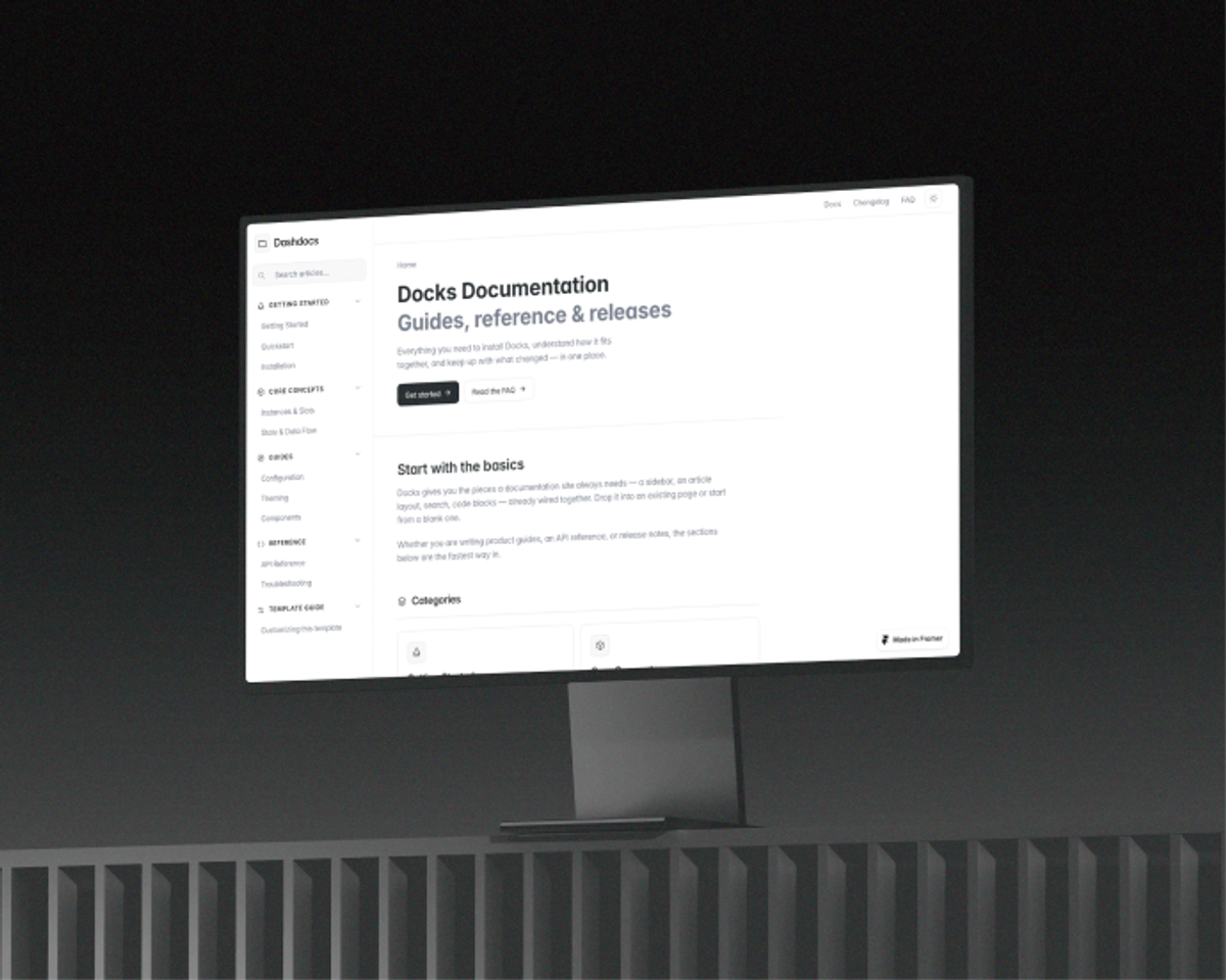 Dashdocs Framer template preview