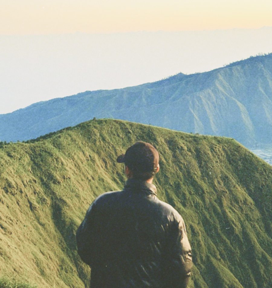 Taking in the mountains at sunset