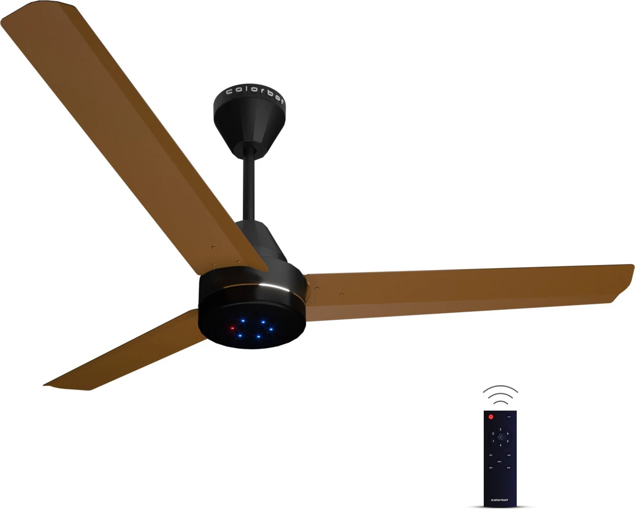 Colorbot Stella BLDC Remote Controlled|Highspeed|LED| Reverse Mode| AeroQuiet+ Technolog with 4 Year Warranty BLDC Motor with Remote, With LED Indicators 1200 mm Ceiling Fan (5 Star | Urban Oak | Pack of 1) - Second-Hand in Lasalgaon Buy second-hand Colorbot Stella BLDC Remote Controlled|Highspeed|LED| Reverse Mode| AeroQuiet+ Technolog with 4 Year Warranty BLDC Motor with Remote, With LED Indicators 1200 mm Ceiling Fan (5 Star | Urban Oak | Pack of 1) in Lasalgaon