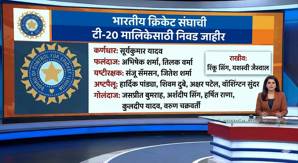 टी-20 संघाची घोषणा: सूर्यकुमार यादव कर्णधार, युवा-अनुभवी खेळाडूंचा समतोल