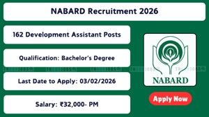 सरकारी नोकरीची मोठी संधी! NABARD मध्ये 162 जागांसाठी अर्ज प्रक्रिया सुरू