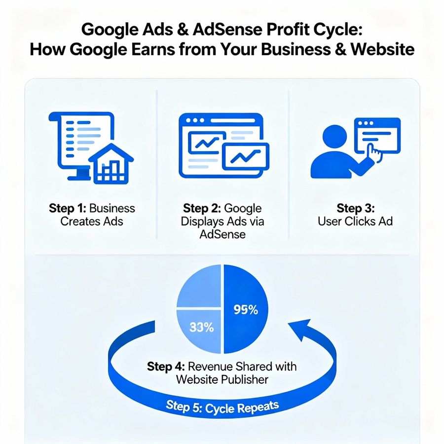 How Google Earns from Your Business and Website: The Hidden Profit Cycle of Ads and AdSense