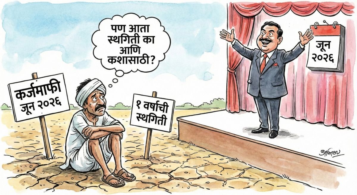 कर्जमाफी जून २०२६ मध्ये देणार, मग शेतकऱ्यांना कर्जवसुलीची १ वर्षाची स्थगिती का आणि कशासाठी?