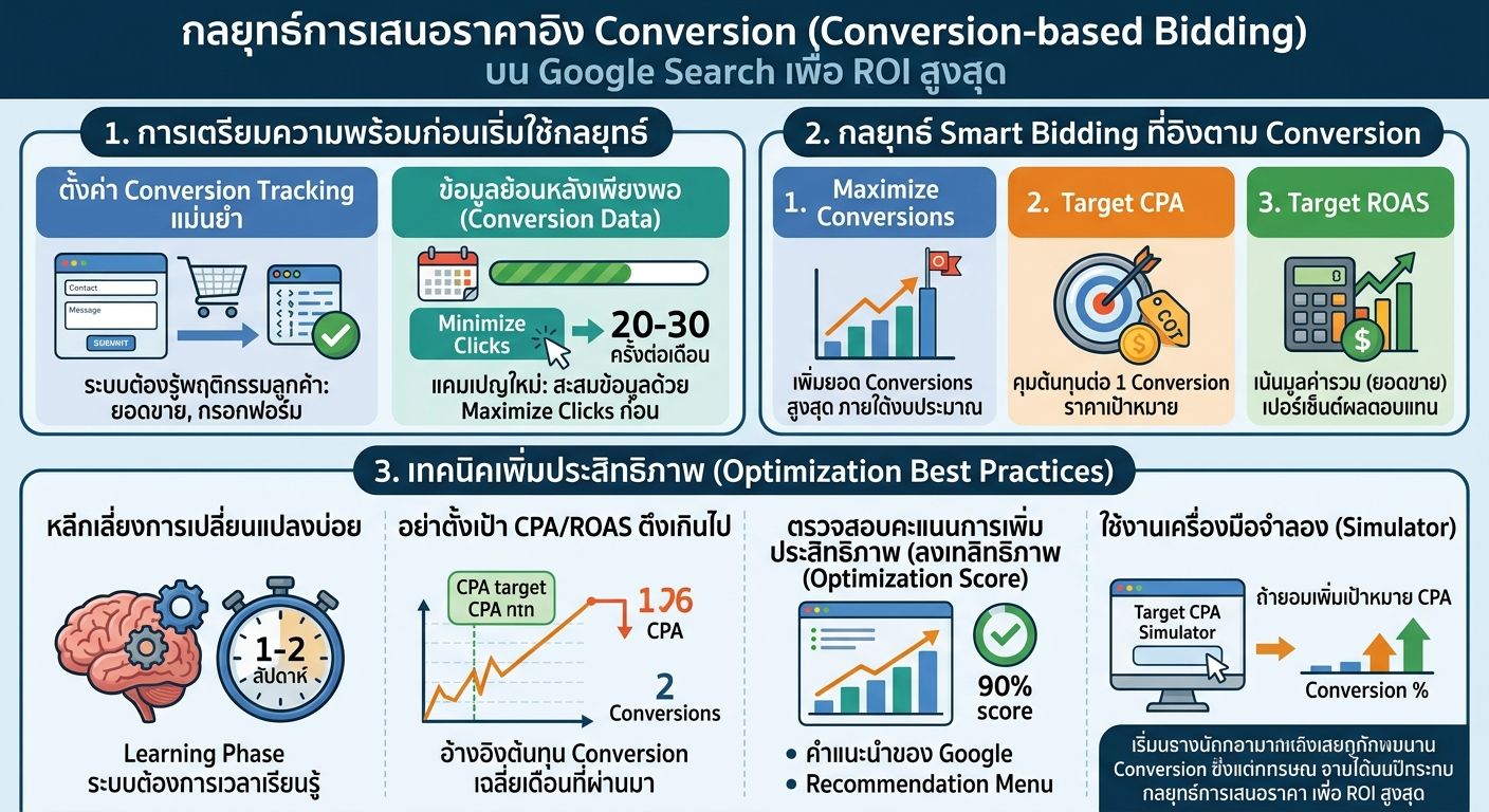 เจาะลึก Google Ads: วิธีเพิ่มประสิทธิภาพกลยุทธ์การเสนอราคาที่อิงตาม Conversion ใน Search