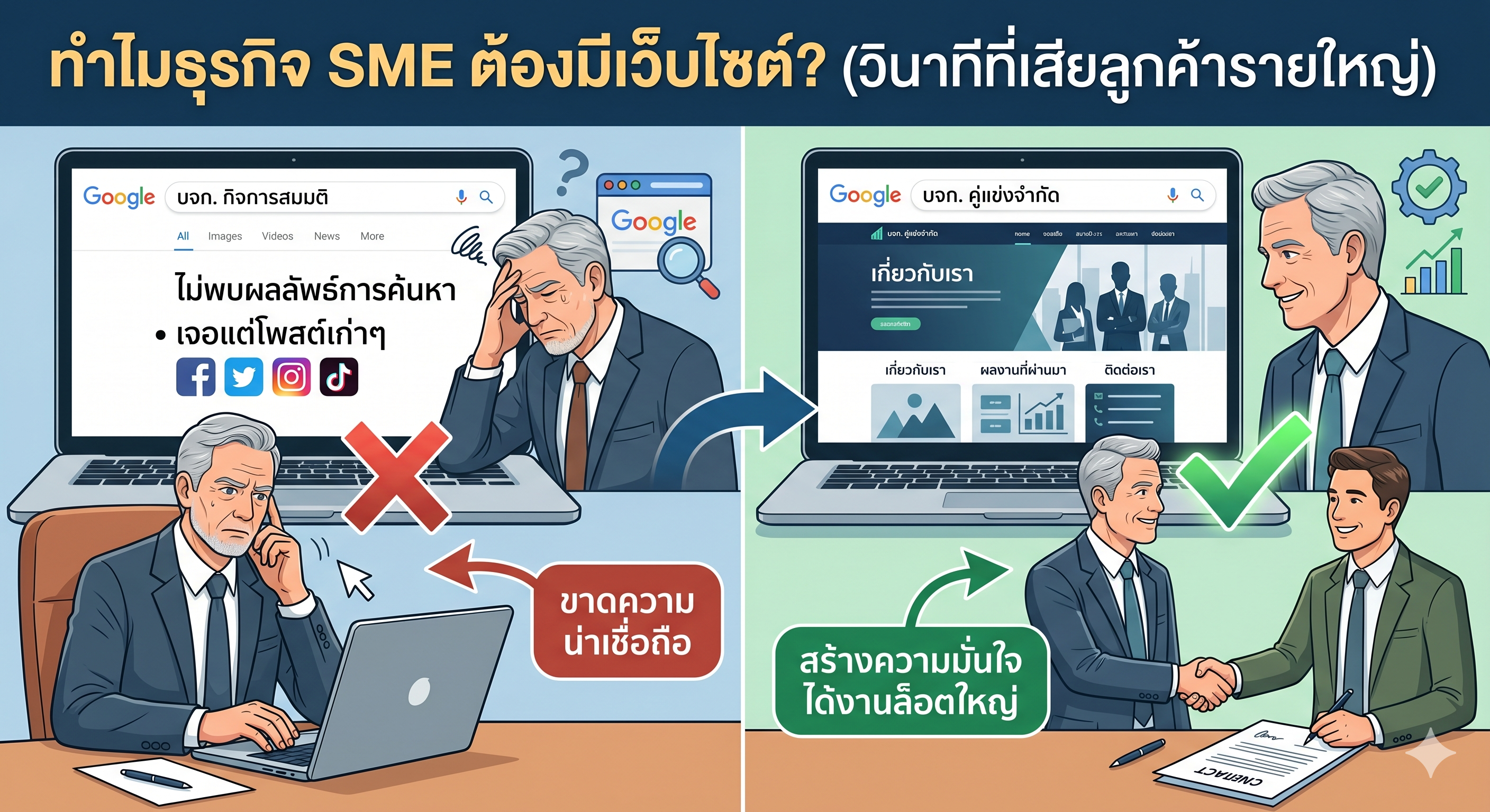 เสิร์ชชื่อบริษัทใน Google แล้วไม่เจอ? ระวังลูกค้า(รายใหญ่)หนีไปหาคู่แข่ง