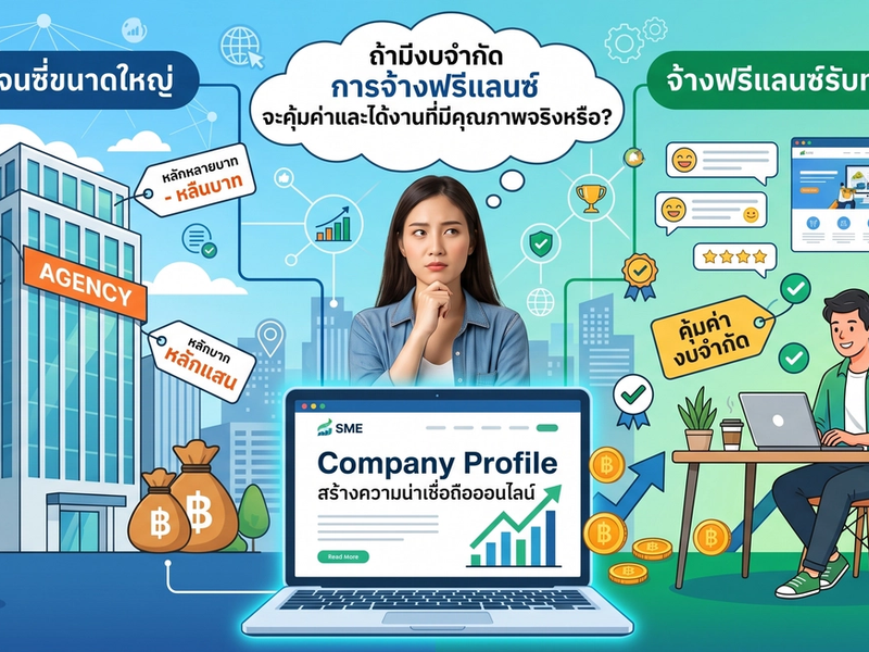 มีงบจำกัดแต่อยากมีเว็บไซต์บริษัท! จ้าง "ฟรีแลนซ์" คุ้มกว่าจ้างบริษัทเอเจนซี่ใหญ่ๆ ตรงไหนบ้าง?