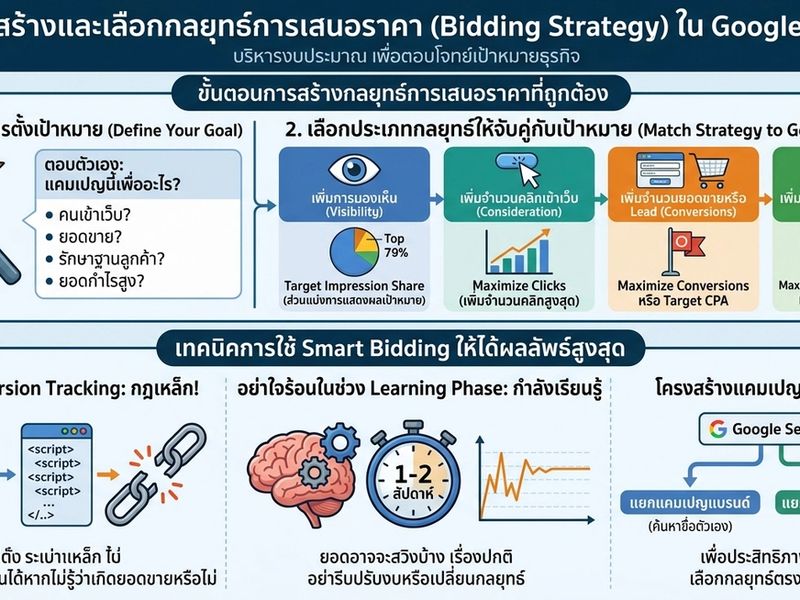 เจาะลึก Google Ads: วิธีสร้างกลยุทธ์การเสนอราคาสำหรับโฆษณา Search