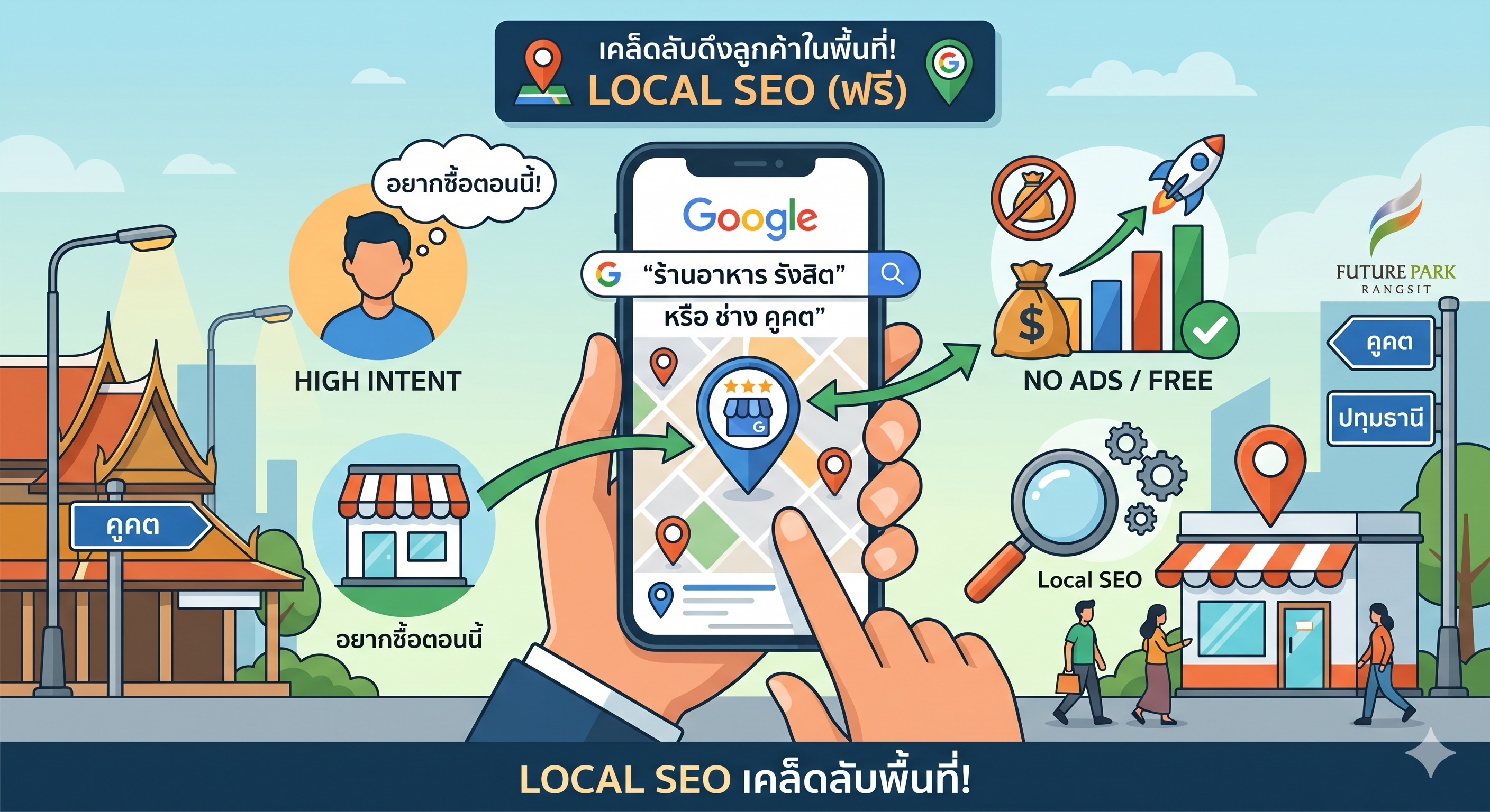 เคล็ดลับดึงลูกค้าในพื้นที่ให้เสิร์ชเจอธุรกิจคุณบน Google แบบไม่ต้องเสียค่าโฆษณา