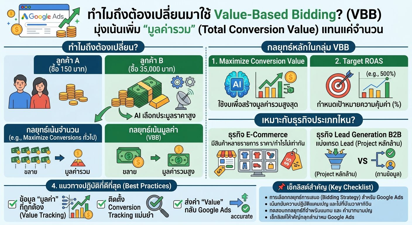 เจาะลึก Google Ads: ทำความเข้าใจวิธีการทำงานของ "การเสนอราคาตามมูลค่า" (Value-Based Bidding)