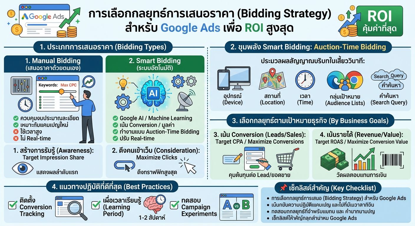 สรุปบทเรียน Google Ads: สำรวจกลยุทธ์การเสนอราคาด้วยแคมเปญ Search