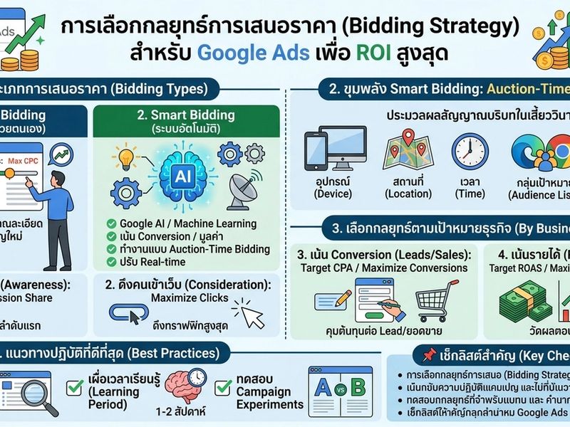 สรุปบทเรียน Google Ads: สำรวจกลยุทธ์การเสนอราคาด้วยแคมเปญ Search