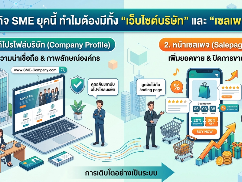 ธุรกิจ SME ยุคนี้ ทำไมต้องมีทั้ง "เว็บไซต์บริษัท" และ "เซลเพจ"?