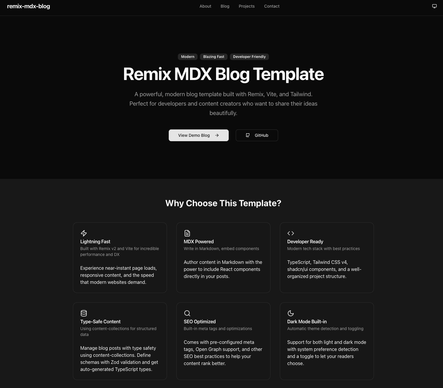 Remix MDX Blog Template