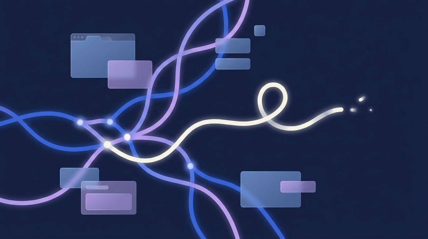An abstract route map with one asynchronous path highlighted