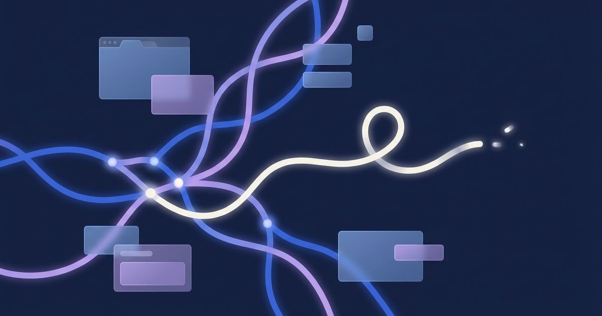 An abstract route map with one asynchronous path highlighted