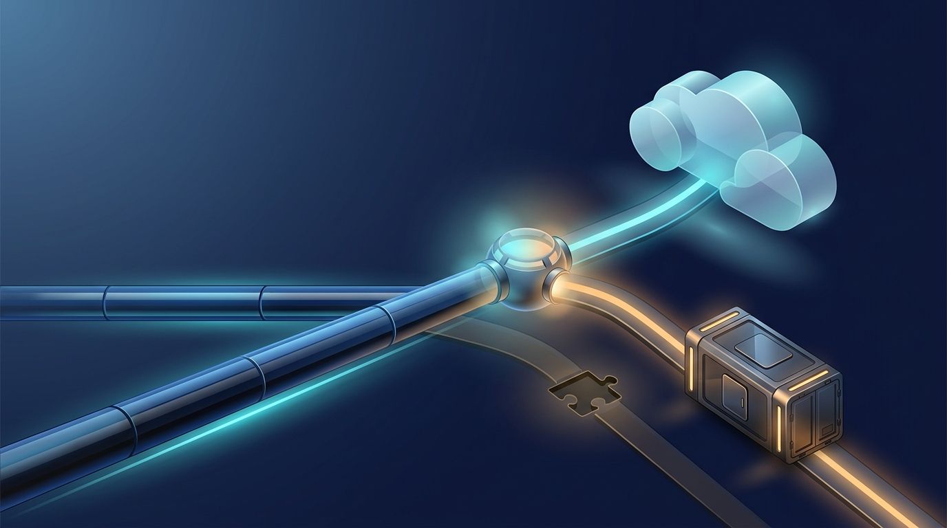 A build path splitting toward a cloud deployment and a packaged container