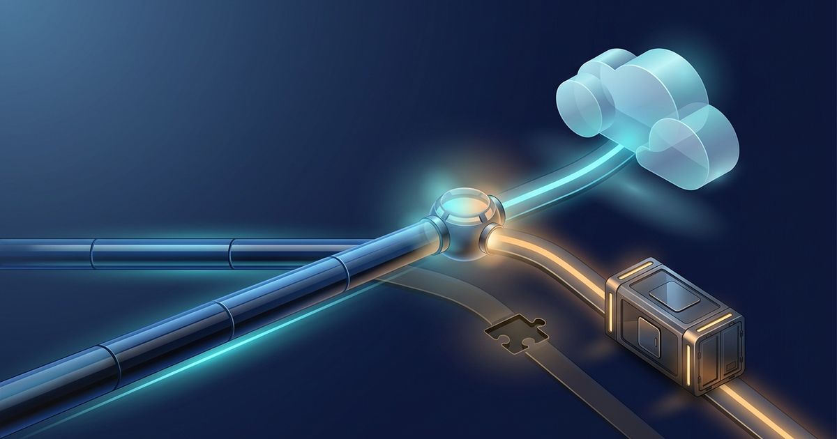 A build path splitting toward a cloud deployment and a packaged container