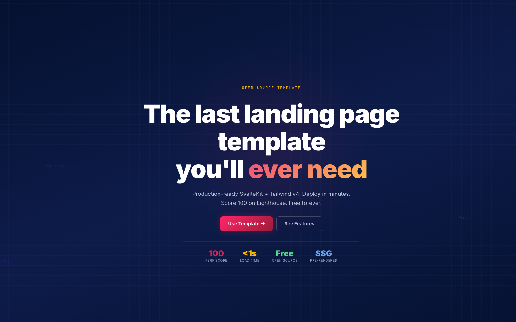 SvelteKit Landing Page Template