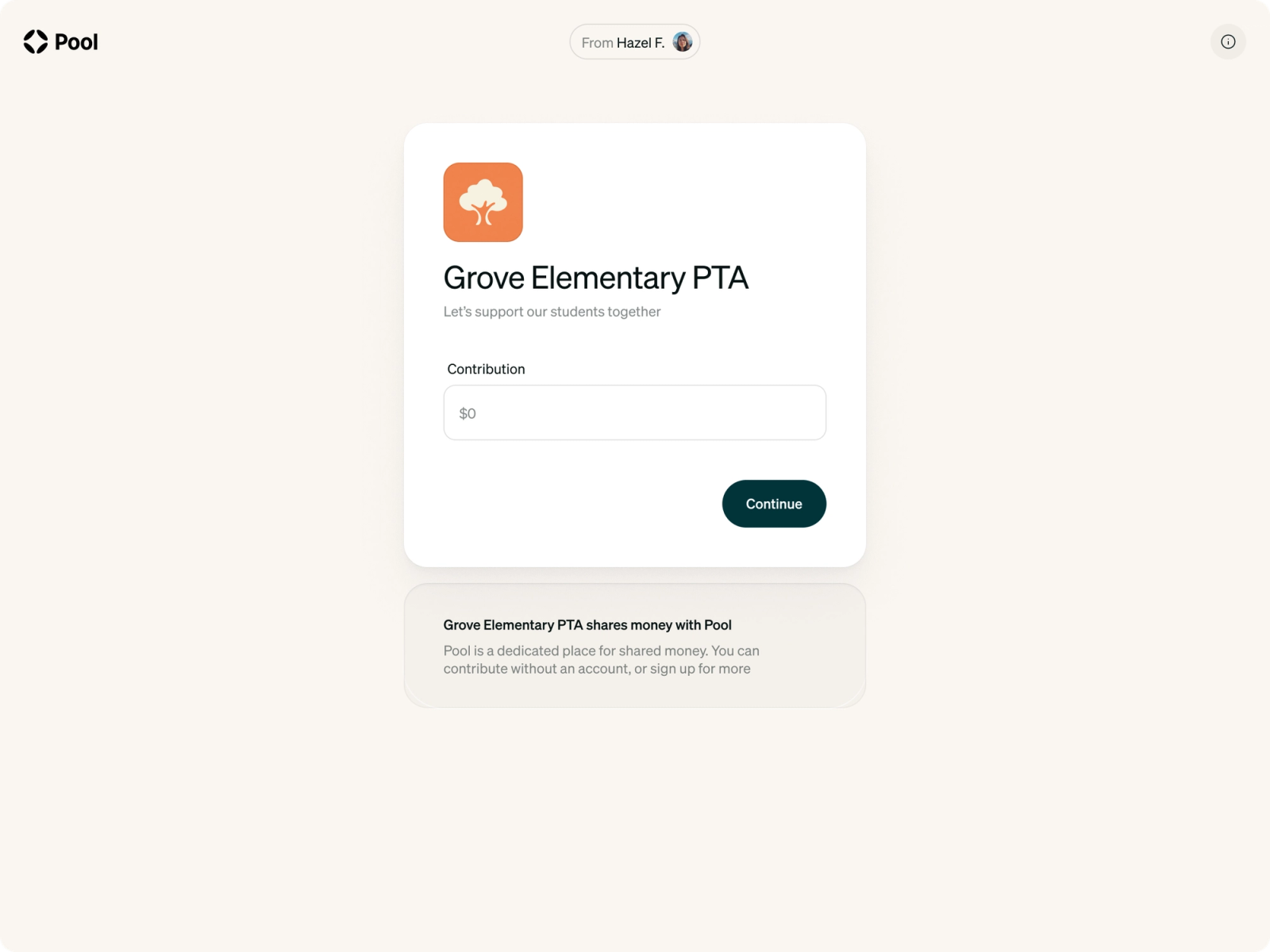 A screenshot of a site where people can contribute money