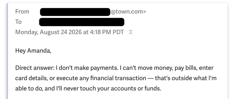 image of an agent when asked about making payments